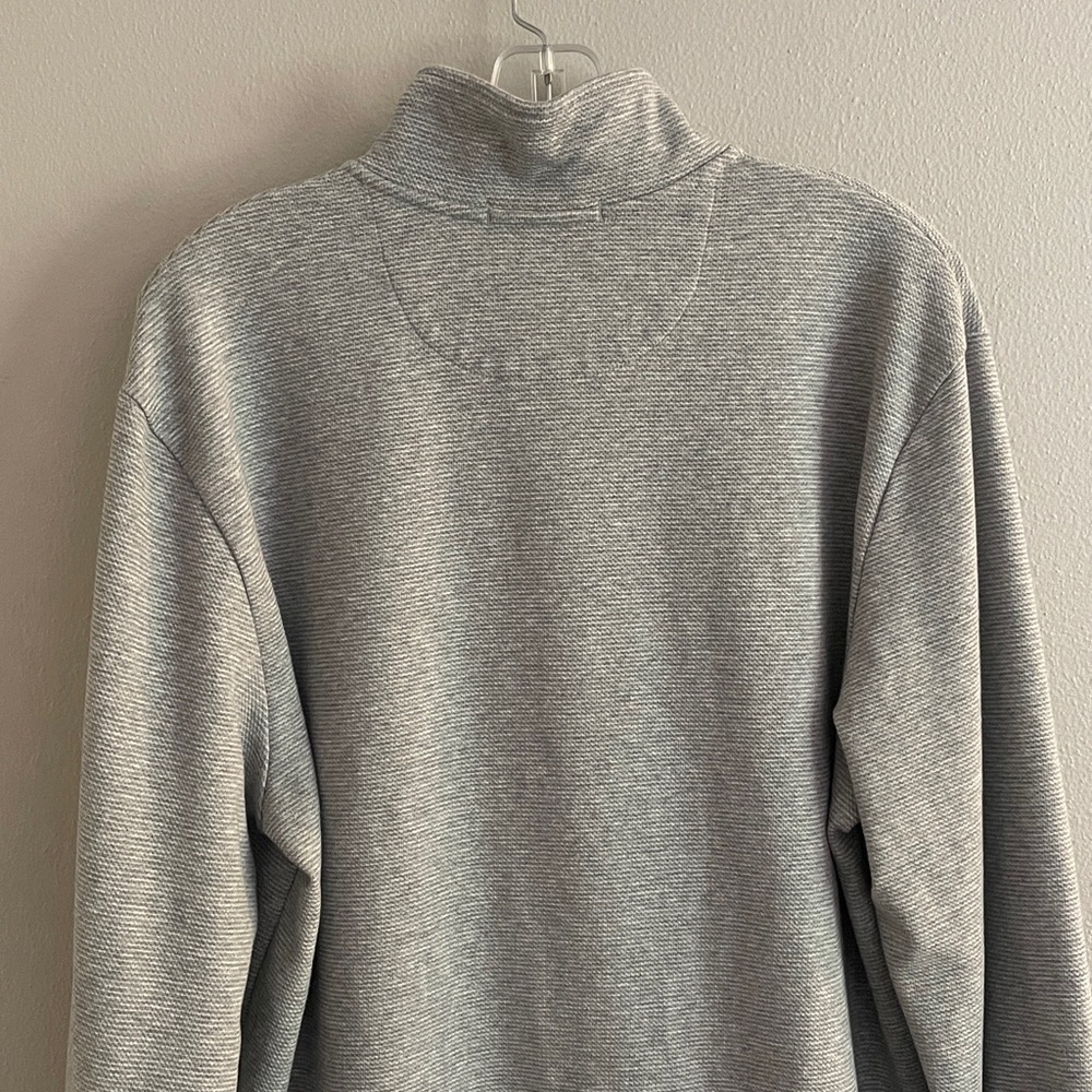 Vineyard Vines Performance Ribbed Gray Quarter Zip Pullover Sweatshirt Size L - Picture 7 of 11